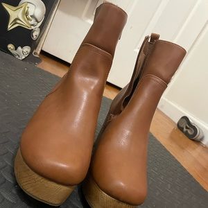 Brown chunky booties